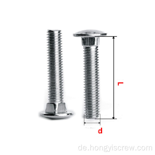 Aluminium lange Wagenschrauben Nuss Din603